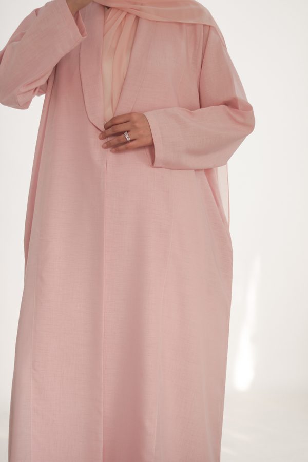 Cotton Candy Pink Daily Collared Kimono with Hijab - Image 9