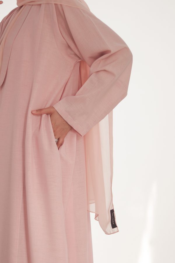 Cotton Candy Pink Daily Collared Kimono with Hijab - Image 10