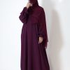 Magenta Petal Everyday Abaya (Elastic Sleeves)