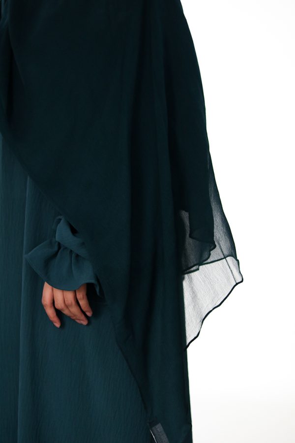 Peacock Petal Everyday Abaya (Elastic Sleeves) - Image 9
