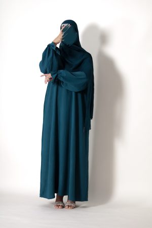 Peacock Petal Everyday Abaya (Elastic Sleeves)