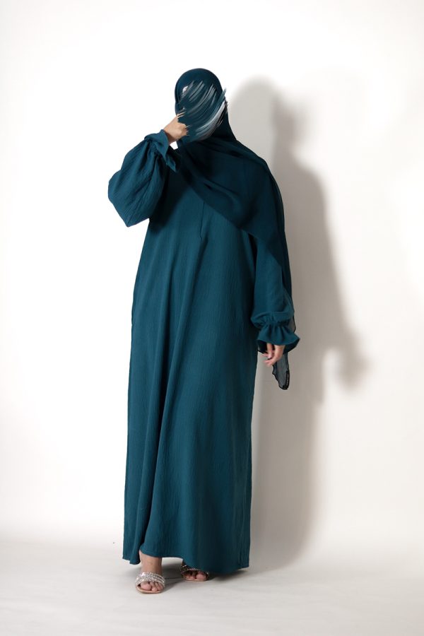 Peacock Petal Everyday Abaya (Elastic Sleeves) - Image 6
