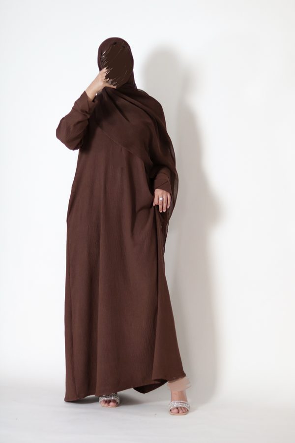 Walnut Brown Tulip Everyday Abaya - Image 5