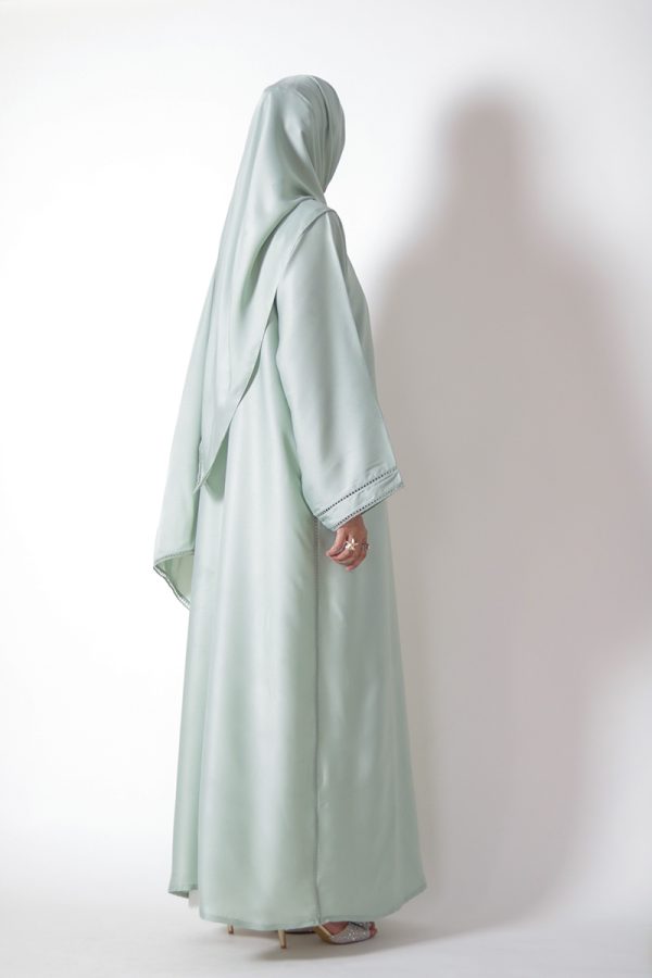 Aquamarine Silk Abaya - Image 6