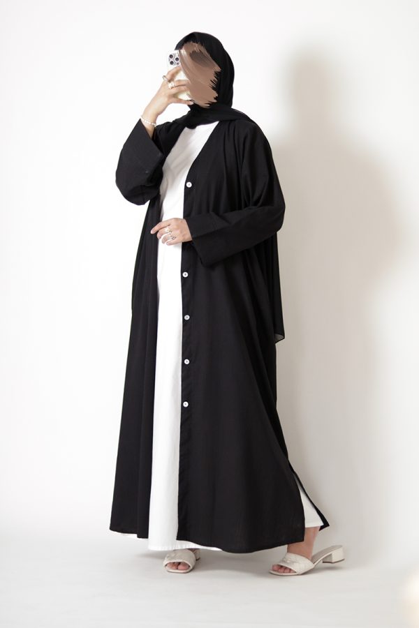 Cold Brew Cotton Buttoned Abaya - Image 8