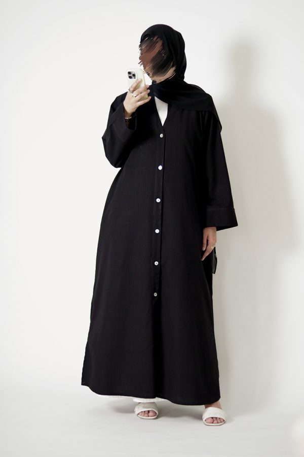 Cold Brew Cotton Buttoned Abaya - Image 6