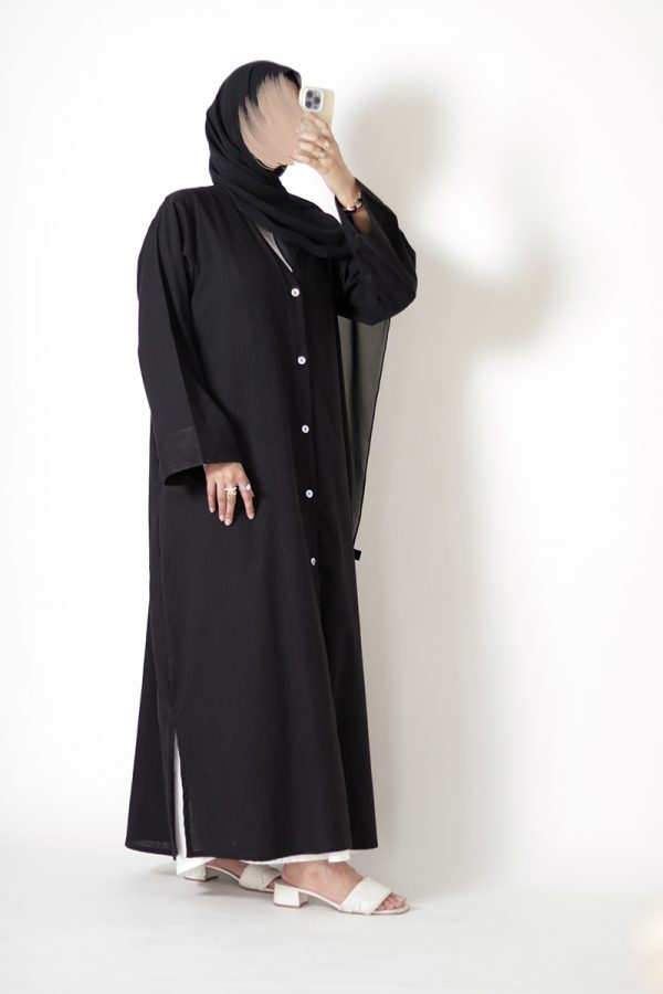 Cold Brew Cotton Buttoned Abaya - Image 4