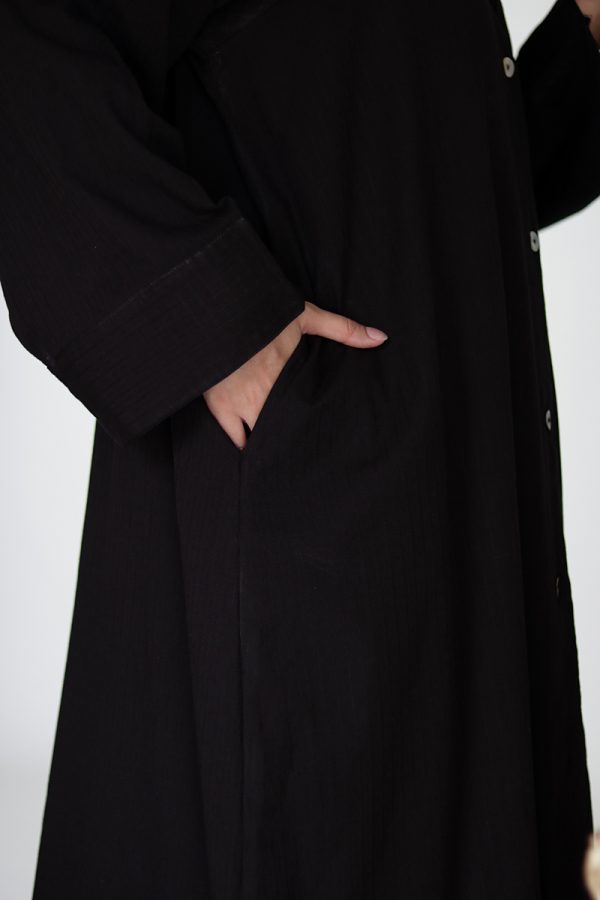 Cold Brew Cotton Buttoned Abaya - Image 2