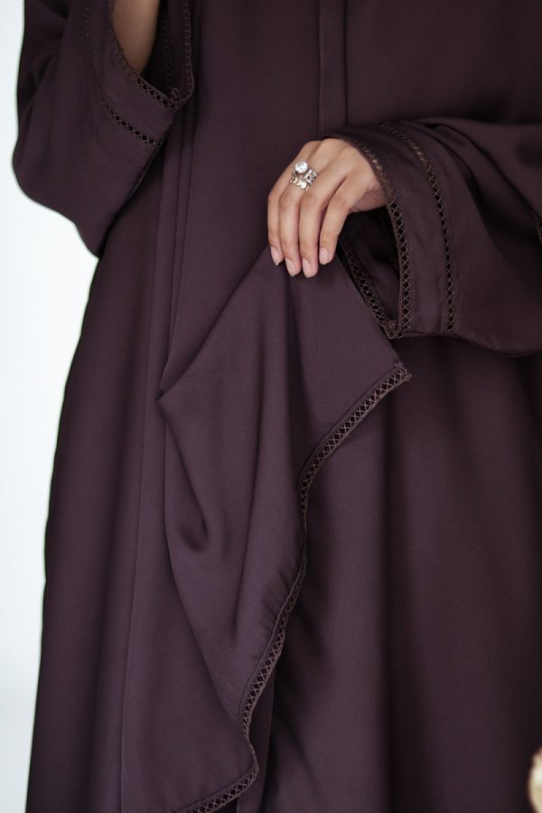 Plum Silk Abaya - Image 2