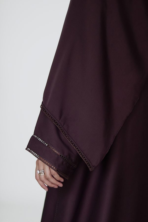 Plum Silk Abaya - Image 3