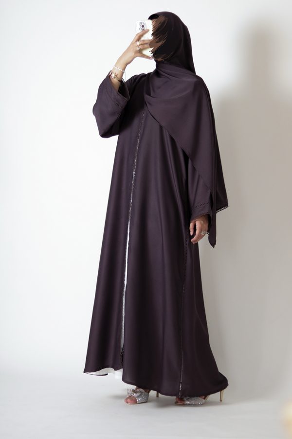 Plum Silk Abaya - Image 11