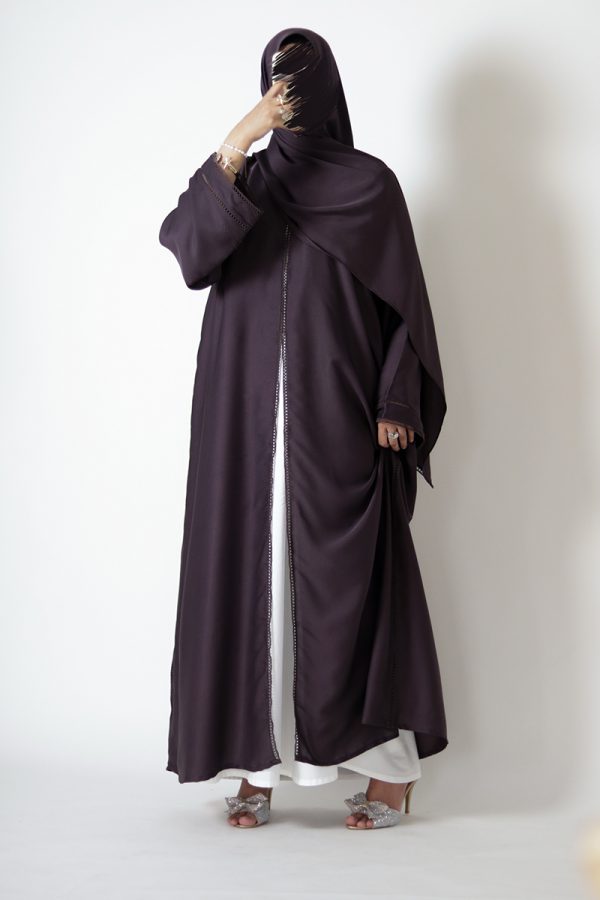 Plum Silk Abaya - Image 10