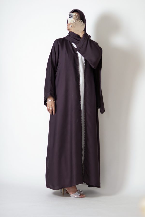 Plum Silk Abaya - Image 9