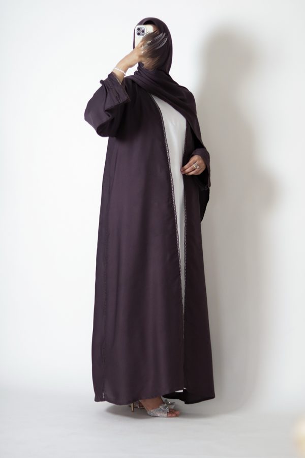 Plum Silk Abaya - Image 8