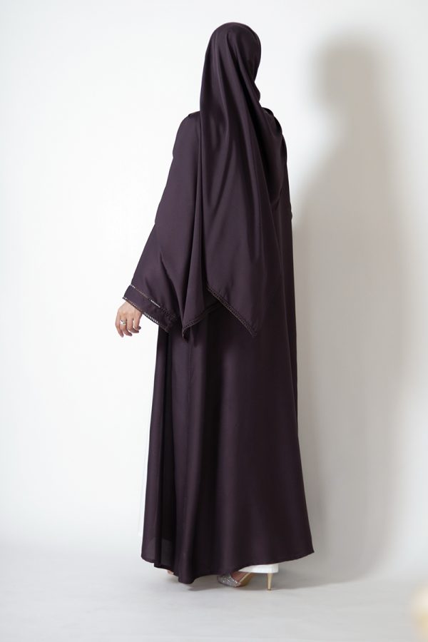 Plum Silk Abaya - Image 6