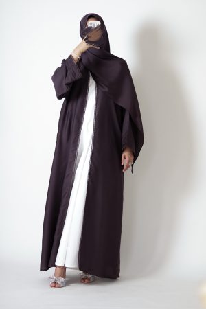 Plum Silk Abaya