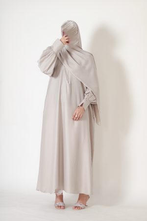 Sand Textured Silk Muse Abaya