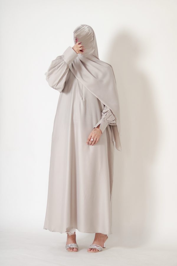 Sand Textured Silk Muse Abaya