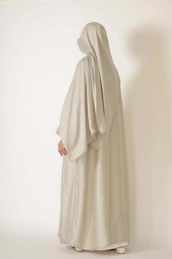 Sea Salt Sage Silk Abaya - Image 8