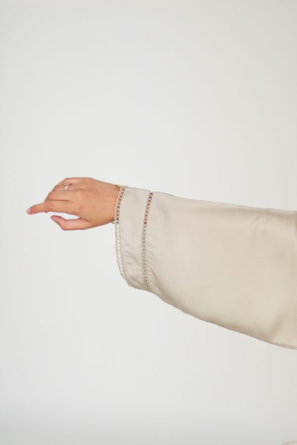 Sea Salt Sage Silk Abaya - Image 2