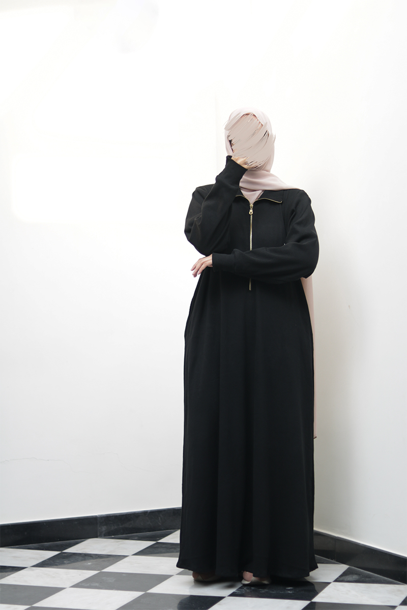 Black Knit Abaya 10 Black Knit Abaya - Image 10
