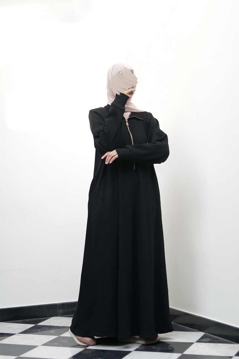 Black Knit Abaya 9 Black Knit Abaya - Image 9