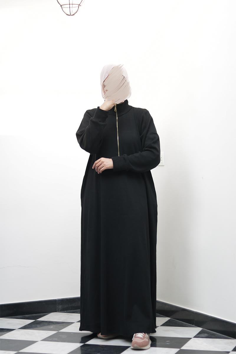 Black Knit Abaya 1 Black Knit Abaya