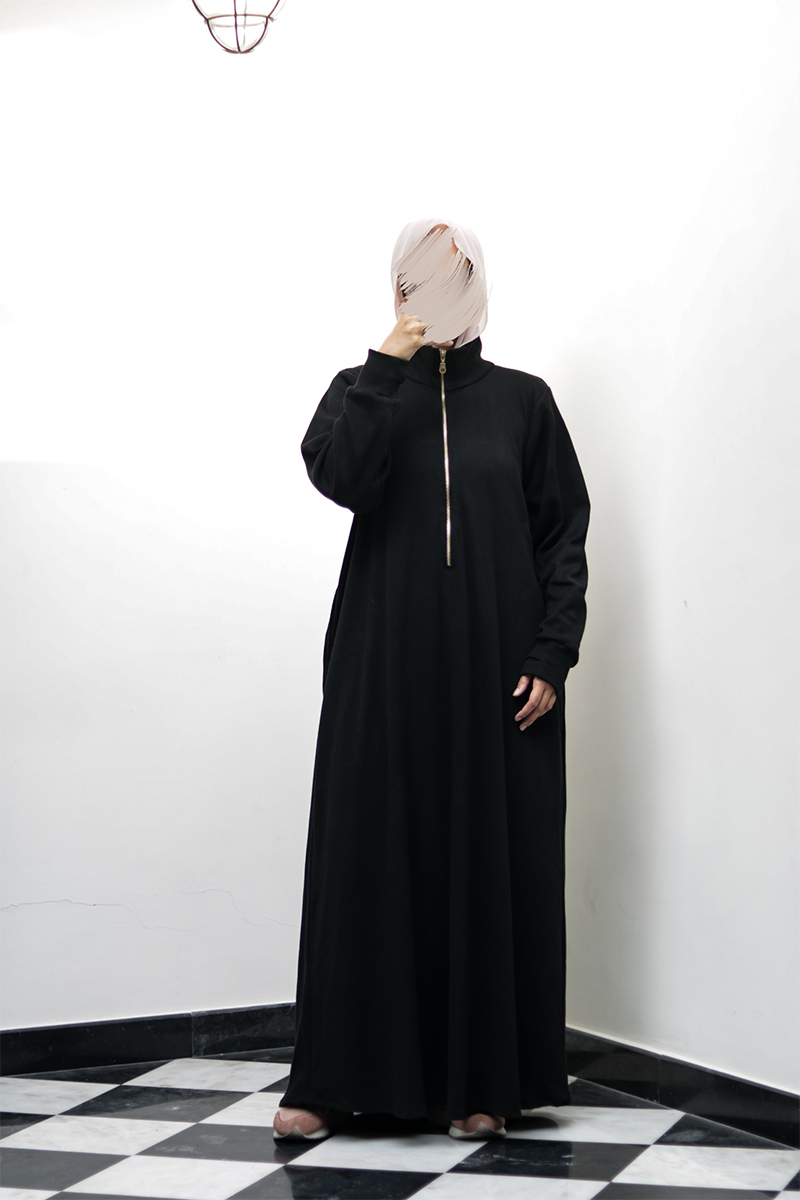 Black Knit Abaya 4 Black Knit Abaya - Image 4