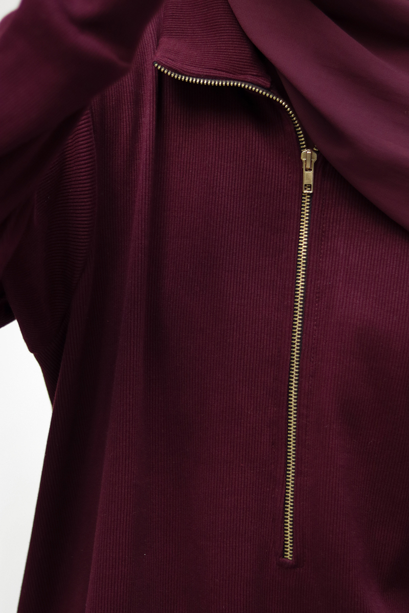 Burgundy Knit Abaya 9 Burgundy Knit Abaya - Image 9