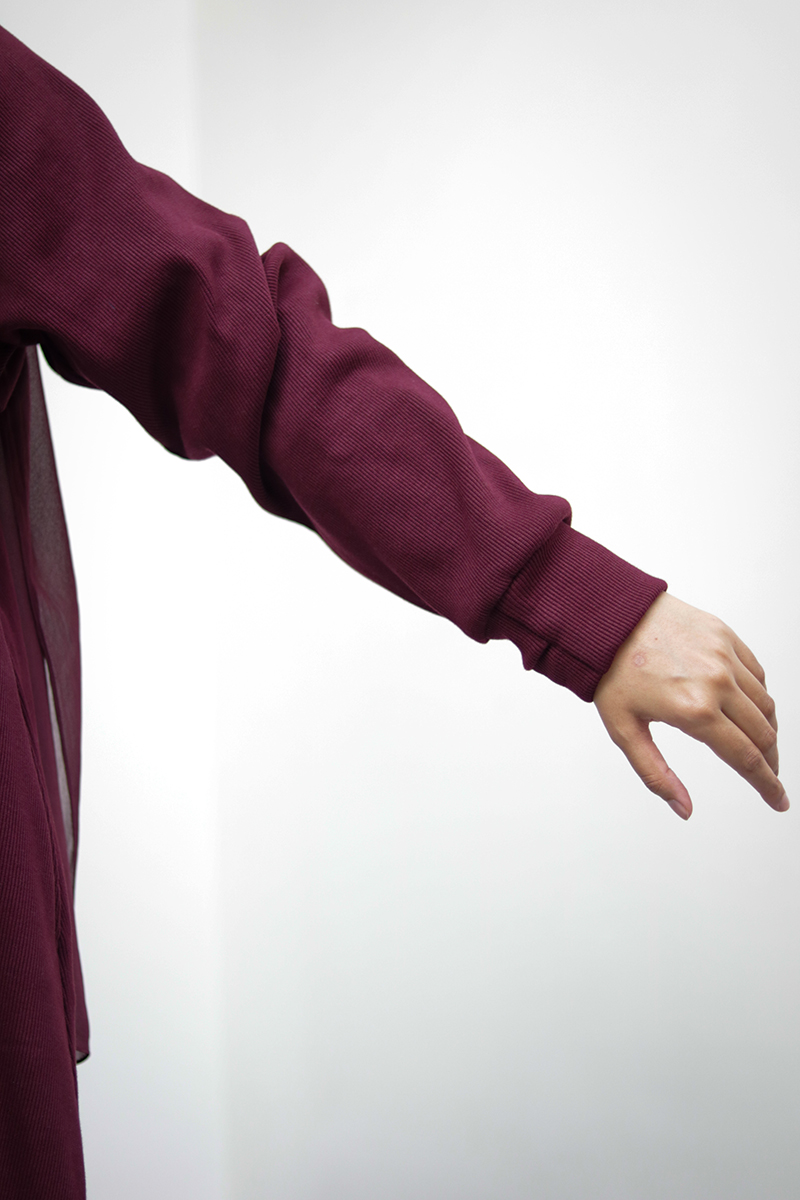 Burgundy Knit Abaya 11 Burgundy Knit Abaya - Image 11