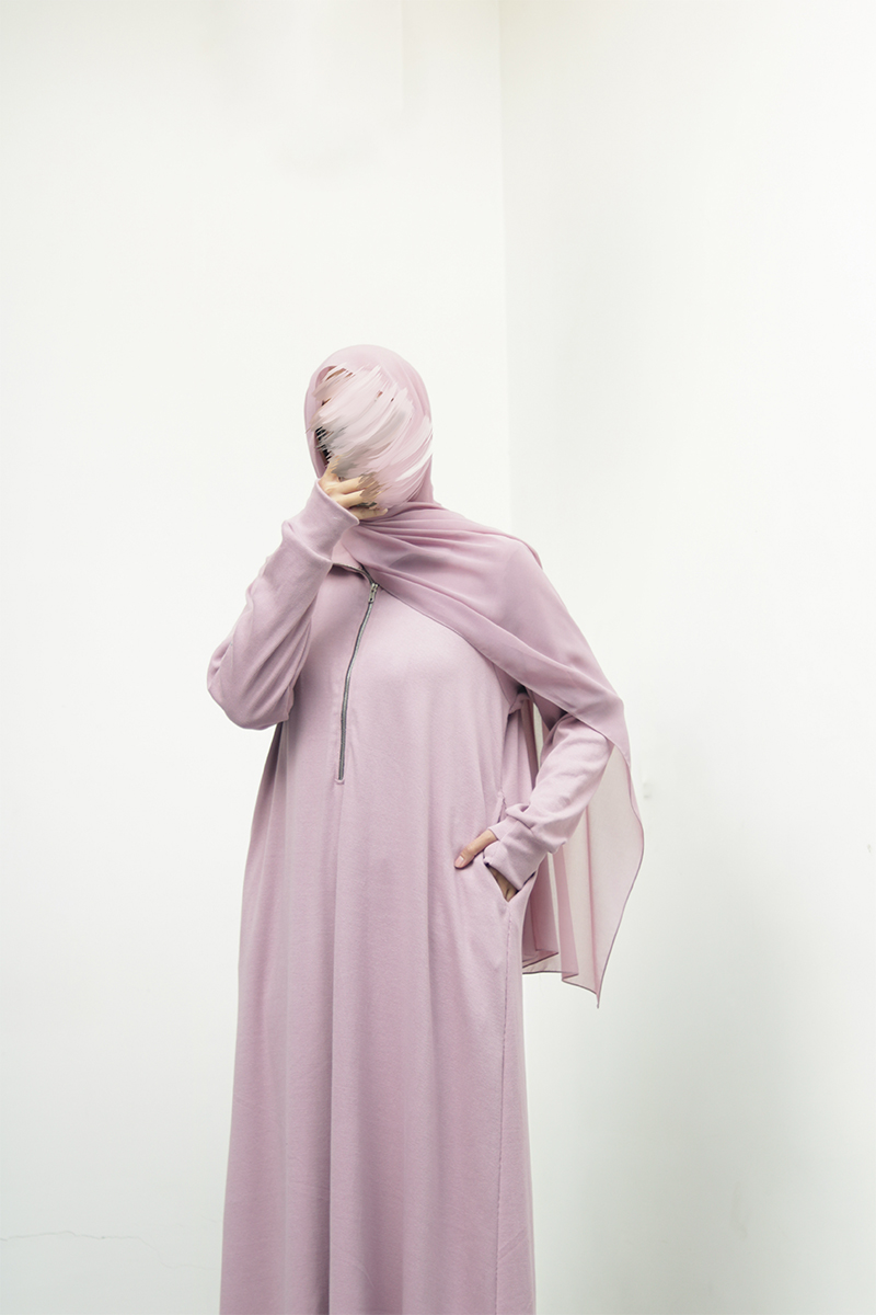 Dreamy Pink Knit Abaya 6 Dreamy Pink Knit Abaya - Image 6