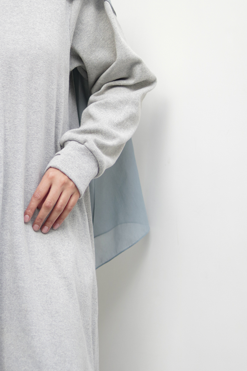 Light Grey Knit Abaya 6 Light Grey Knit Abaya - Image 6