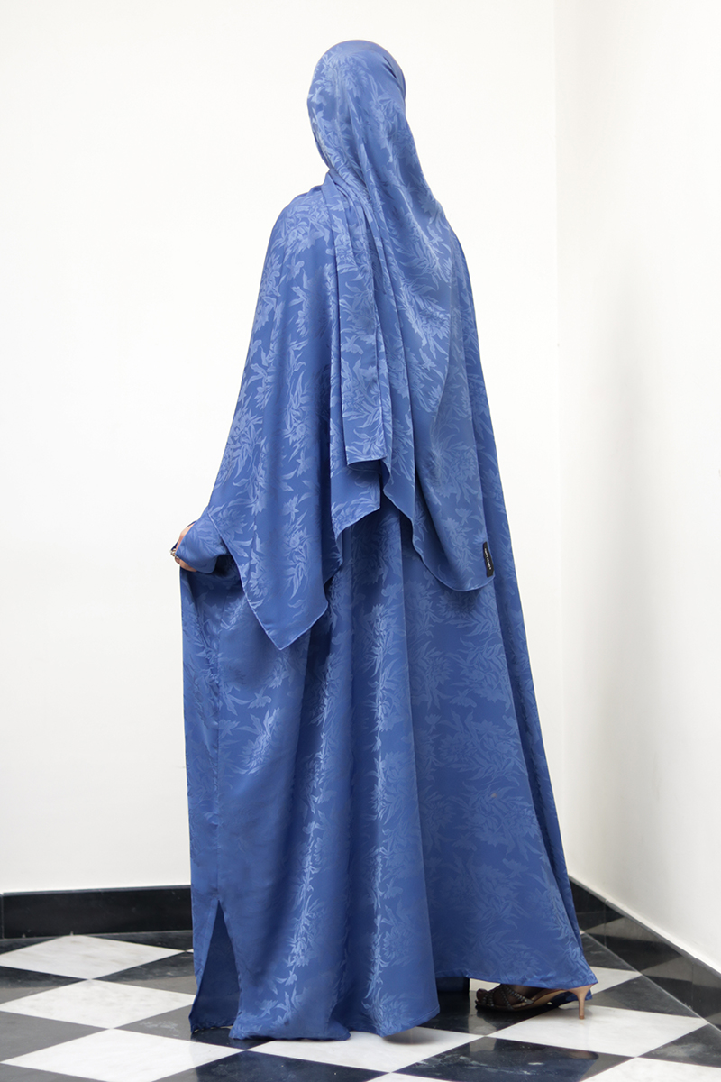 Fleur Blue Silk Abaya 8 Fleur Blue Silk Abaya - Image 8