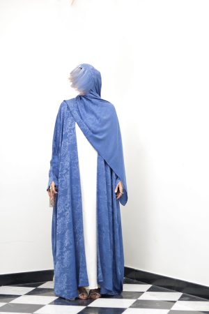 Fleur Blue Silk Abaya