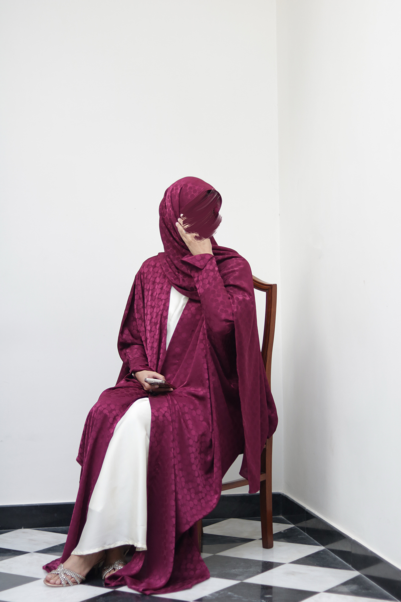 Garnet Silk Abaya 9 Garnet Silk Abaya - Image 9