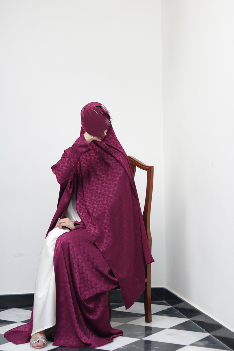 Garnet Silk Abaya 8 Garnet Silk Abaya - Image 8