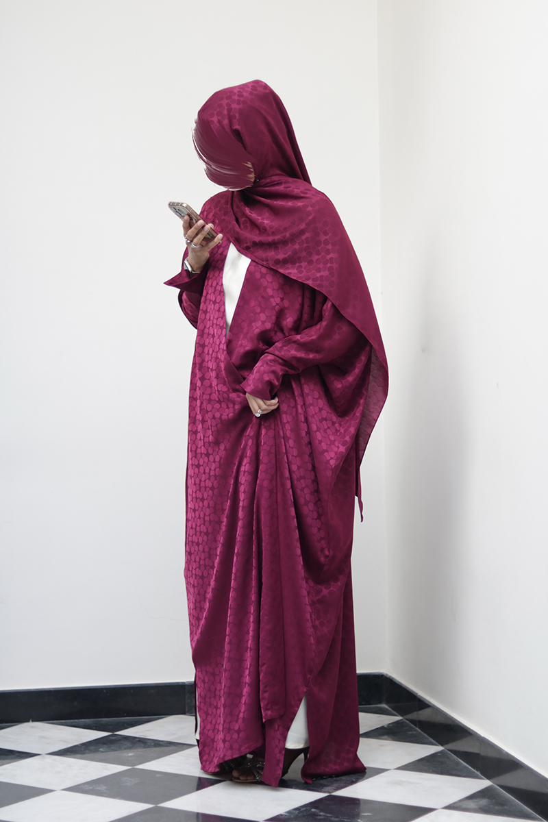 Garnet Silk Abaya 7 Garnet Silk Abaya - Image 7