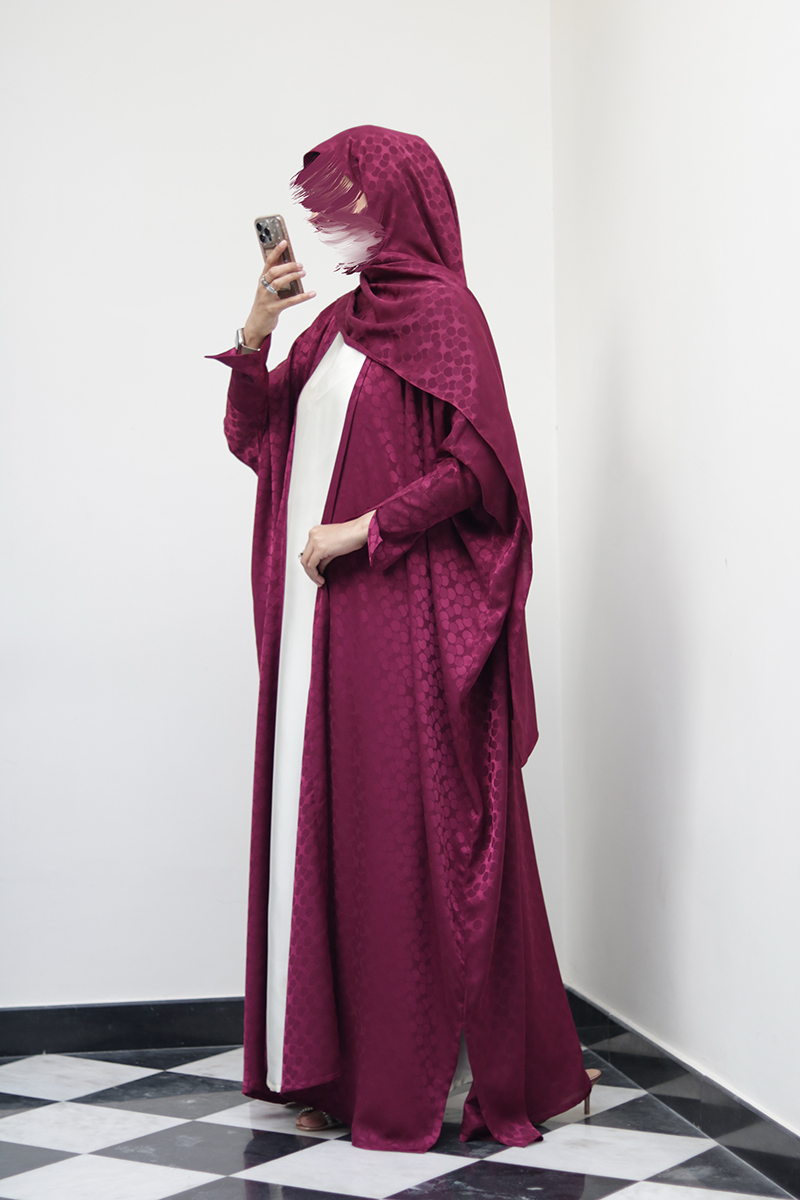Garnet Silk Abaya 6 Garnet Silk Abaya - Image 6