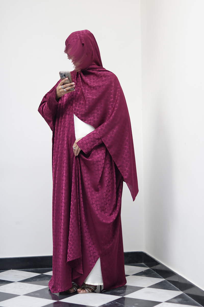 Garnet Silk Abaya 4 Garnet Silk Abaya - Image 4