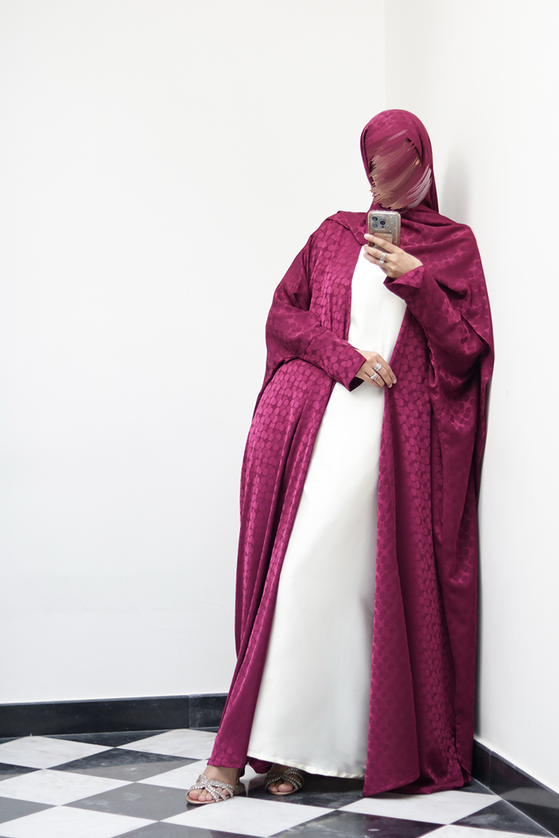 Garnet Silk Abaya 3 Garnet Silk Abaya - Image 3