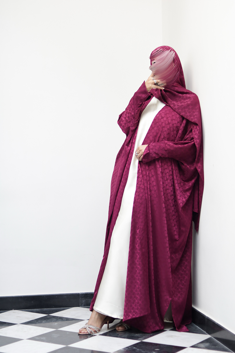 Garnet Silk Abaya 2 Garnet Silk Abaya - Image 2