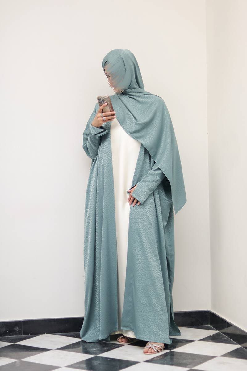 Jade Mist Silk Abaya 10 Jade Mist Silk Abaya - Image 10