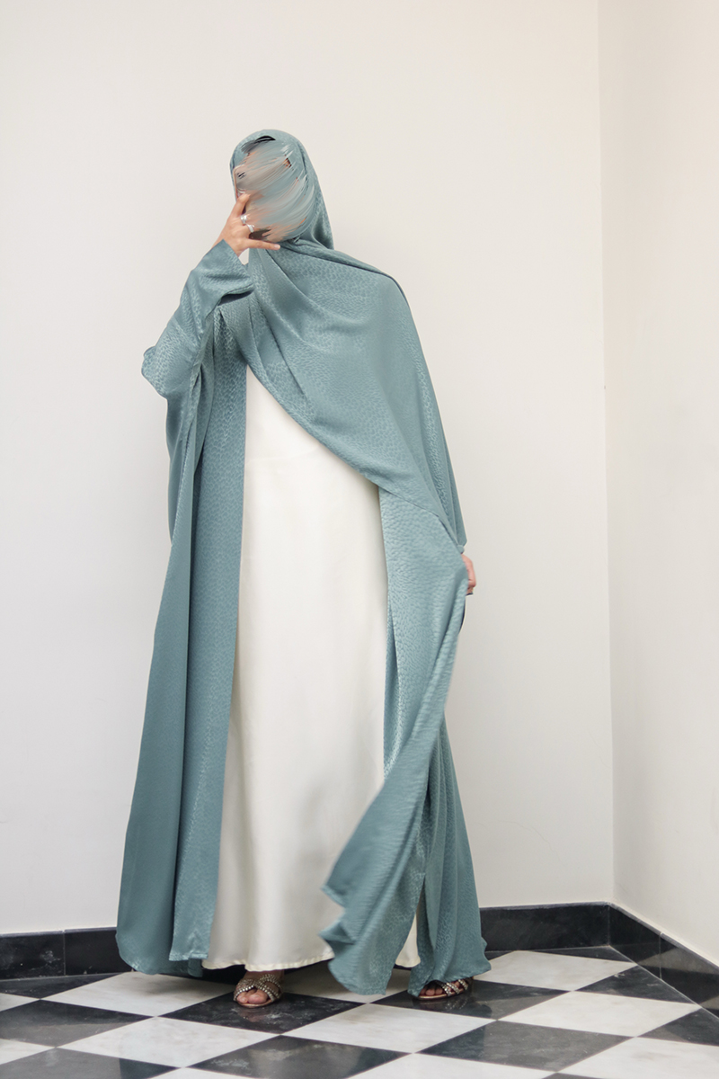 Jade Mist Silk Abaya 8 Jade Mist Silk Abaya - Image 8