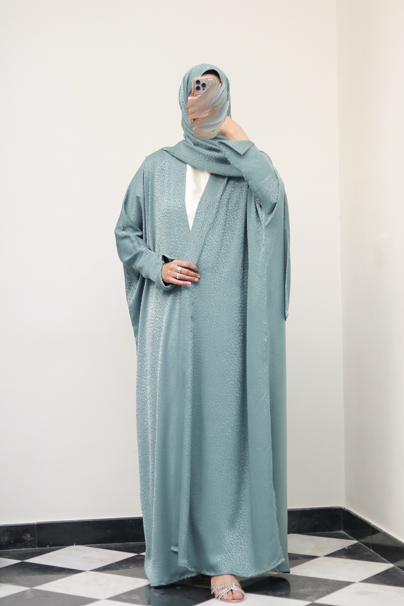 Jade Mist Silk Abaya 7 Jade Mist Silk Abaya - Image 7