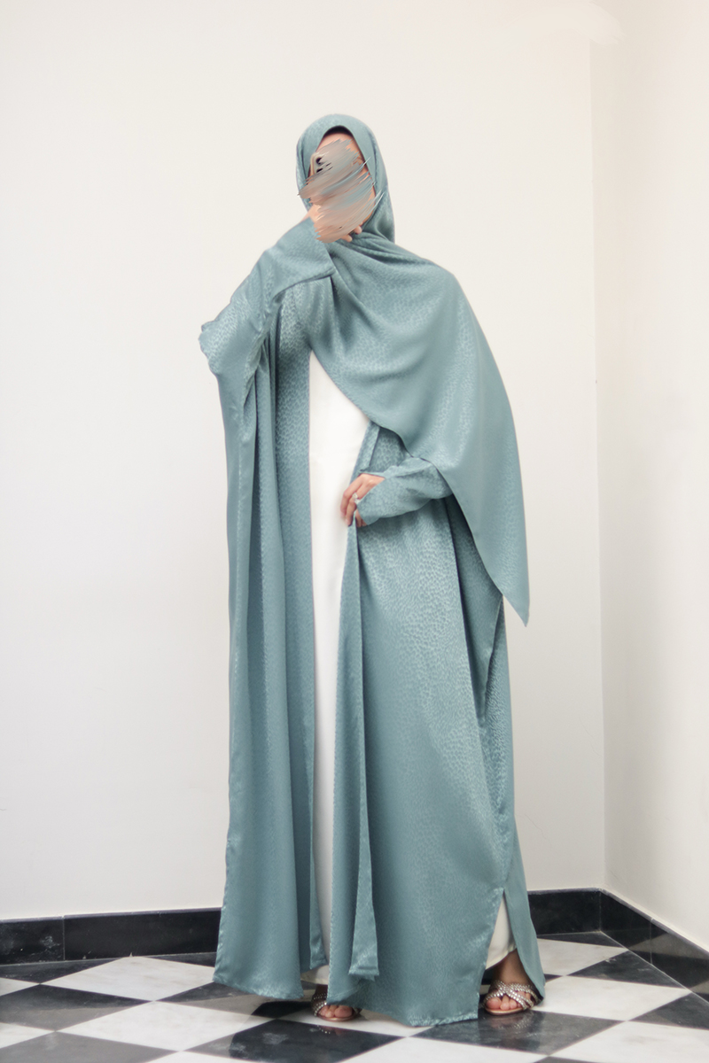 Jade Mist Silk Abaya 1 Jade Mist Silk Abaya