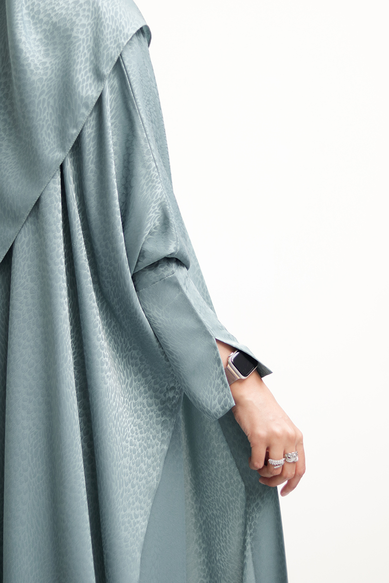 Jade Mist Silk Abaya 13 Jade Mist Silk Abaya - Image 13