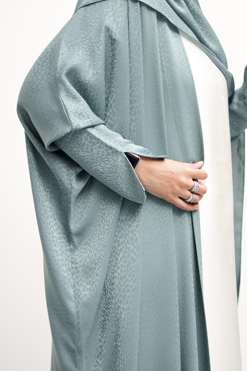 Jade Mist Silk Abaya 12 Jade Mist Silk Abaya - Image 12