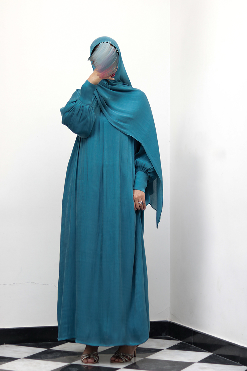 Teal Muse Abaya 2 Teal Muse Abaya - Image 2