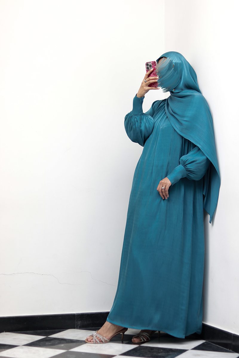 Teal Muse Abaya 11 Teal Muse Abaya - Image 11