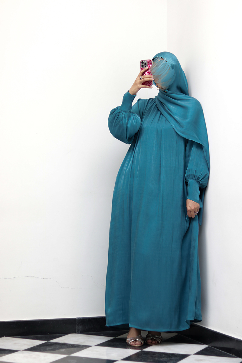 Teal Muse Abaya 9 Teal Muse Abaya - Image 9
